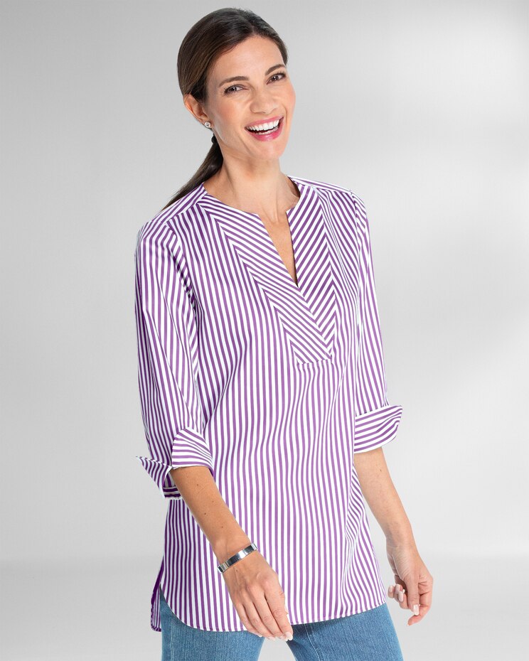 Foxcroft Striped Non-Iron Tunic image number 1