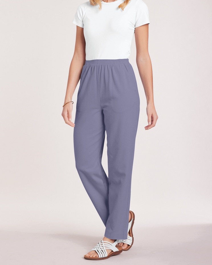 Crinkle Calcutta Cloth Pull-On Pants image number 4
