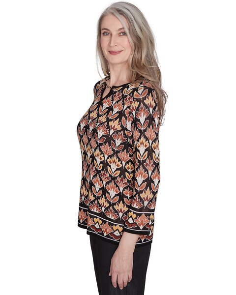 Alfred Dunner® Rue Rivoli Cozy Beaded Split Neck Top