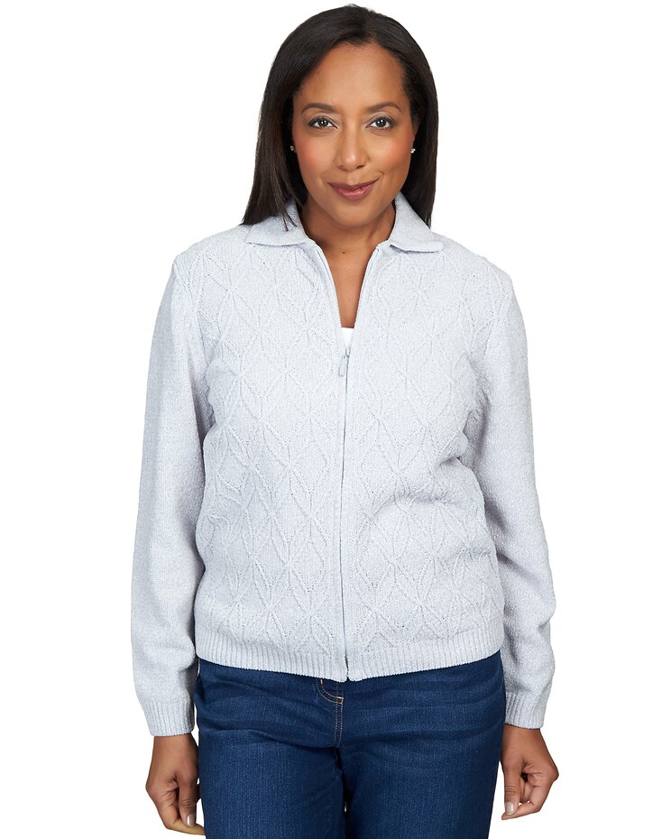 Alfred Dunner® Classics Classic Zip Up Front Cardigan image number 1