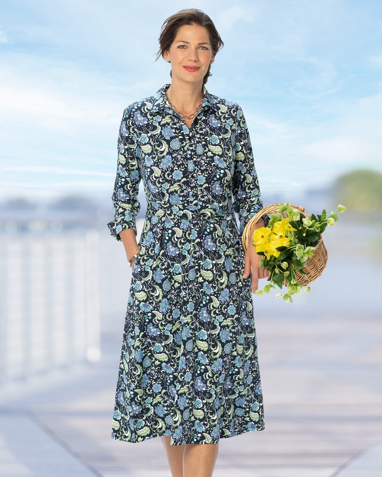 Jacobean Floral Knit Dress image number 1