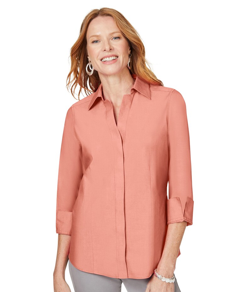 Foxcroft Taylor Essential Pinpoint Non-Iron Shirt image number 1