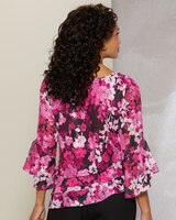 Alex Evenings Printed Floral Triple Tier Top thumbnail number 2