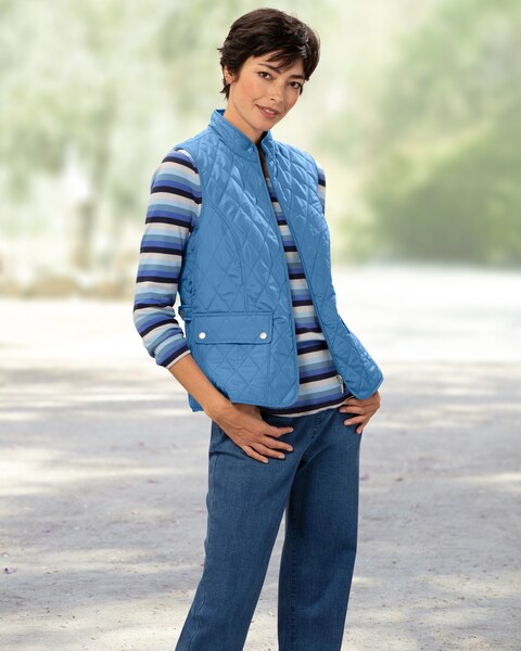 Coastal Cotton Striped Long-Sleeve Scoopneck Tee