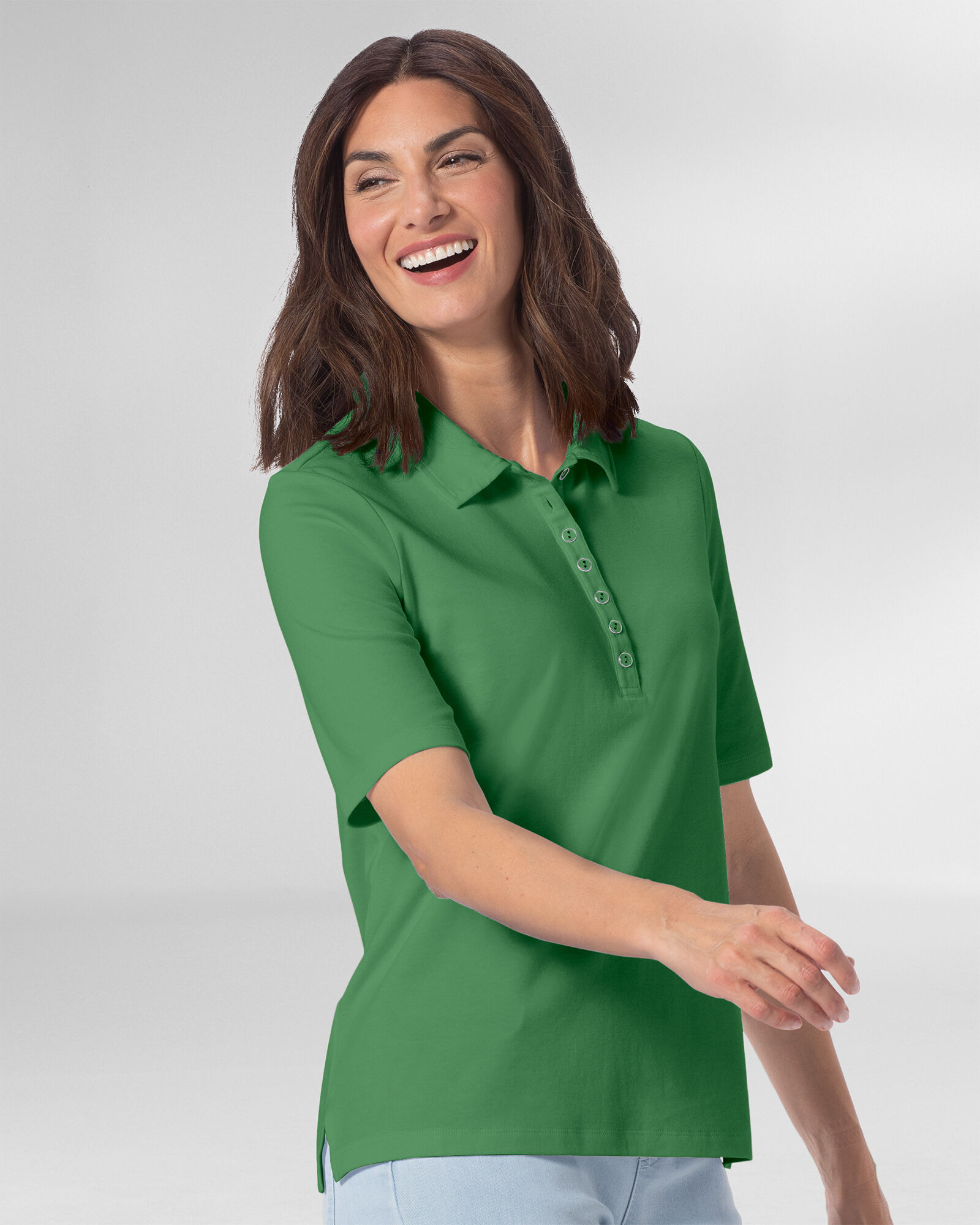Women's elbow sleeve polo shirts clearance