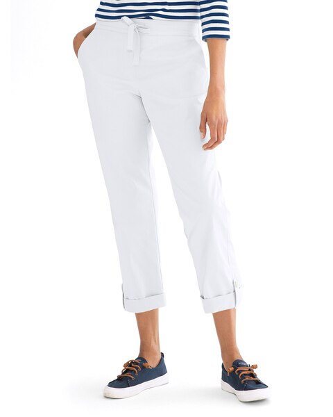 Harbor Twill Roll-Hem Cropped Pants