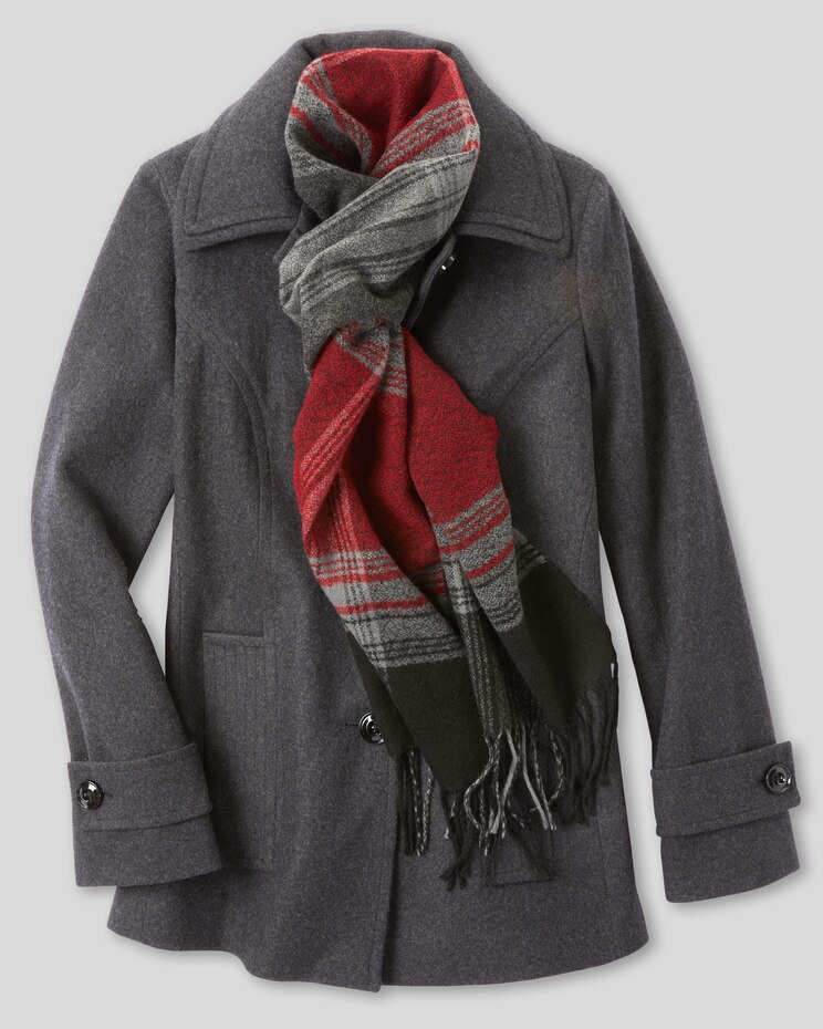 London Fog Wool Scarf Coat | Appleseeds