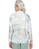 Alfred Dunner® St.Moritz Shimmer Medallion Patchwork Cowl Neck Top thumbnail number 4