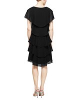S.L. Fashions Pebble Georgette Caped Tiered Dress thumbnail number 2
