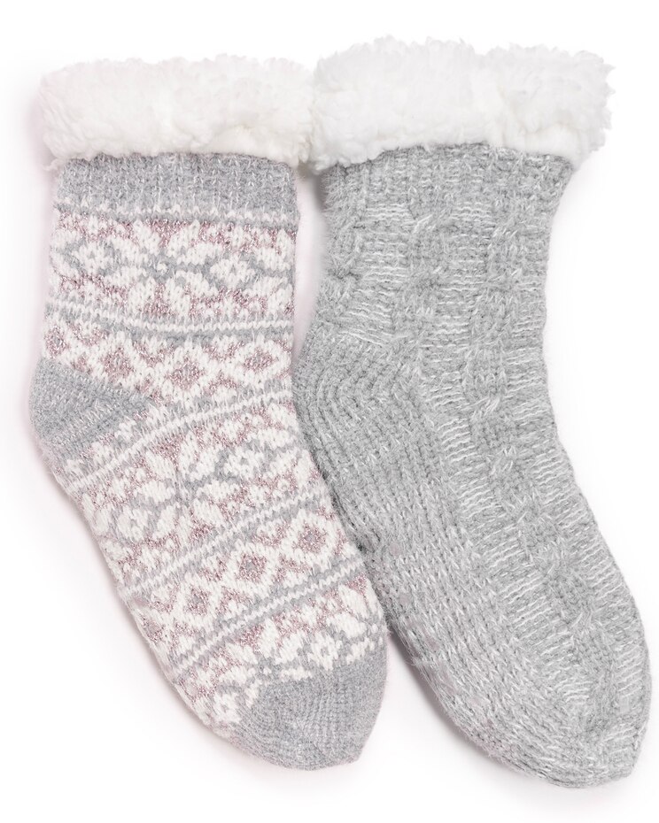 MUK LUKS® Women's Chenille Eyelash Mix Cabin Socks 2Pr Pack Socks image number 1
