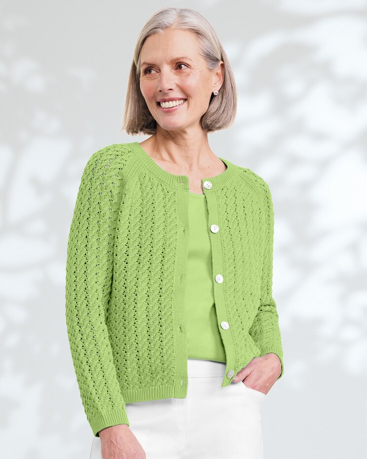 Bayside Cotton Textured-Solid Cardigan image number 1