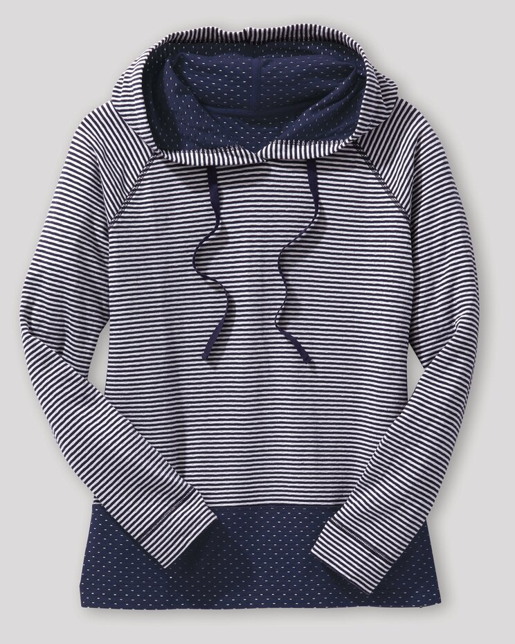 Stripe & Dot Knit Hoodie image number 4