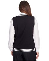 Alfred Dunner® Downtown Vibe Stripe Trim Vest with Attached Collared Top thumbnail number 2