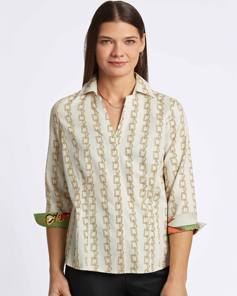 Foxcroft Taylor Chain Stripe Shirt