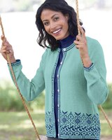 Sunflower Jacquard Cotton Cardigan Sweater thumbnail number 1