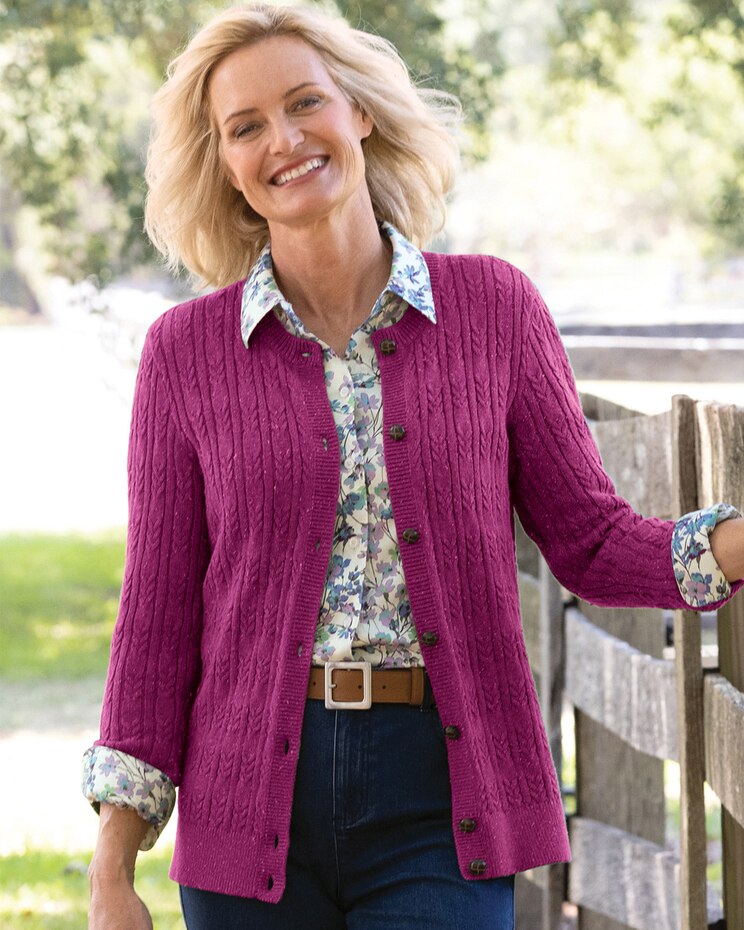 Rainbow Donegal Cable Cardigan image number 1