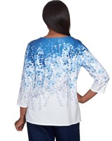 Alfred Dunner® Lavender Fields Cascading Leaves Split Neck Top thumbnail number 2