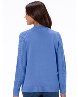 Cotton Cable Mock-Neck Henley Sweater thumbnail number 2