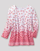 Prima™ Falling Flowers Border-Print Tee thumbnail number 4