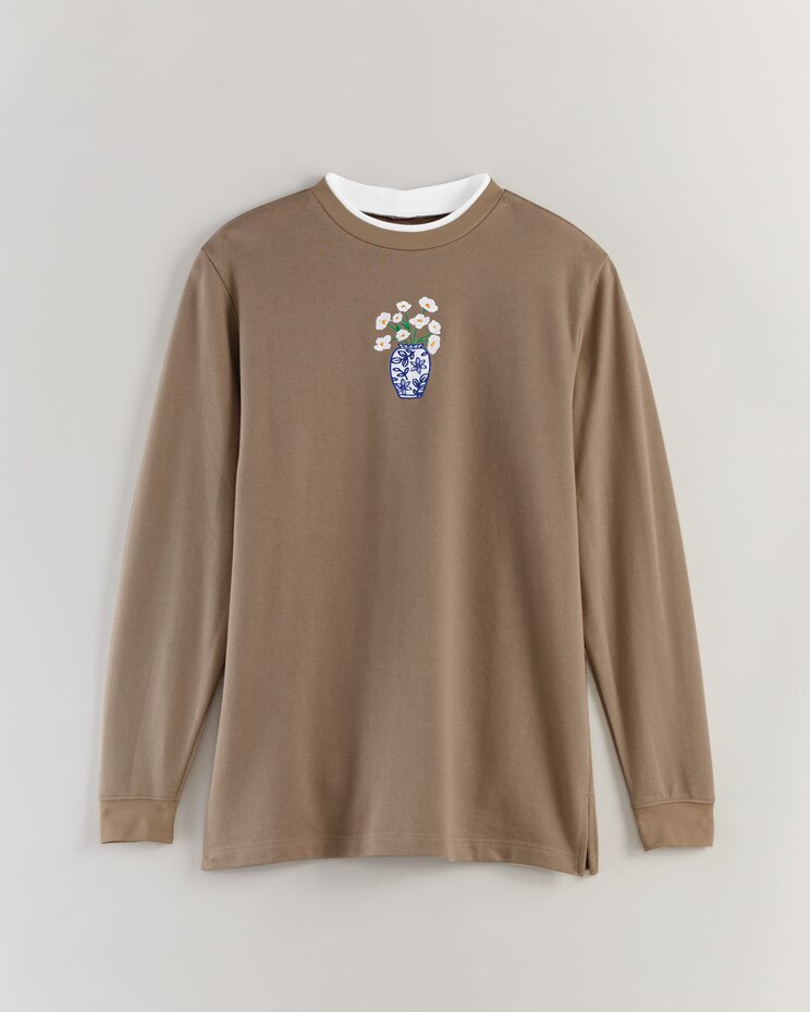 Better-Than-Basic Embroidered Tunic Sweatshirt image number 3