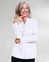 Double-Ruffle Cotton Solid Shirt thumbnail number 1