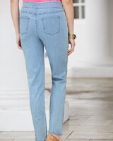Slimtacular®  Slim-Leg Pull-On Denim Jean thumbnail number 3
