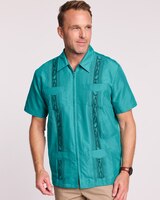 Haband Men’s Zip Front Guayabera Shirt thumbnail number 1