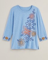 Alfred Dunner® Moody Blues Floral Embroidery Top thumbnail number 4