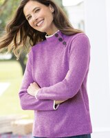Marled Tipped Side-Button Henley Sweater thumbnail number 1