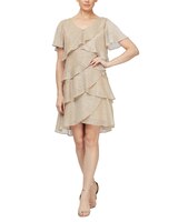 S.L. Fashions Shimmer Bodre Tiered Cocktail Dress thumbnail number 1