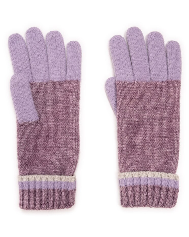 MUK LUKS® Womens Ribbed Colorblock Gloves image number 2