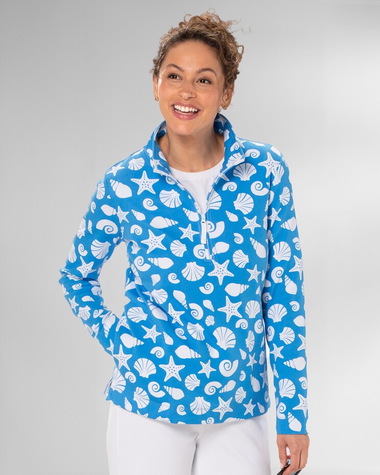 Everyday Knit Shore Thing Quarter-Zip Top image number 1