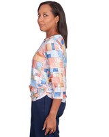 Alfred Dunner® A Fresh Start Boxes Texture Shirttail Hem Top thumbnail number 4