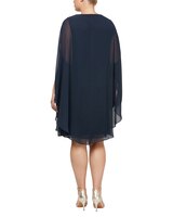S.L. Fashions Midi Sheath Dress with Surplice Neckline and Short Flutter Sleeves thumbnail number 3