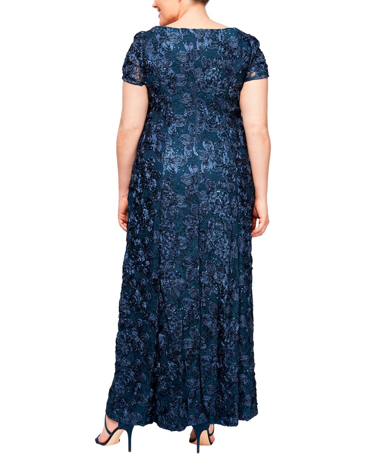 Long Rosette A-Line Gown  image number 7