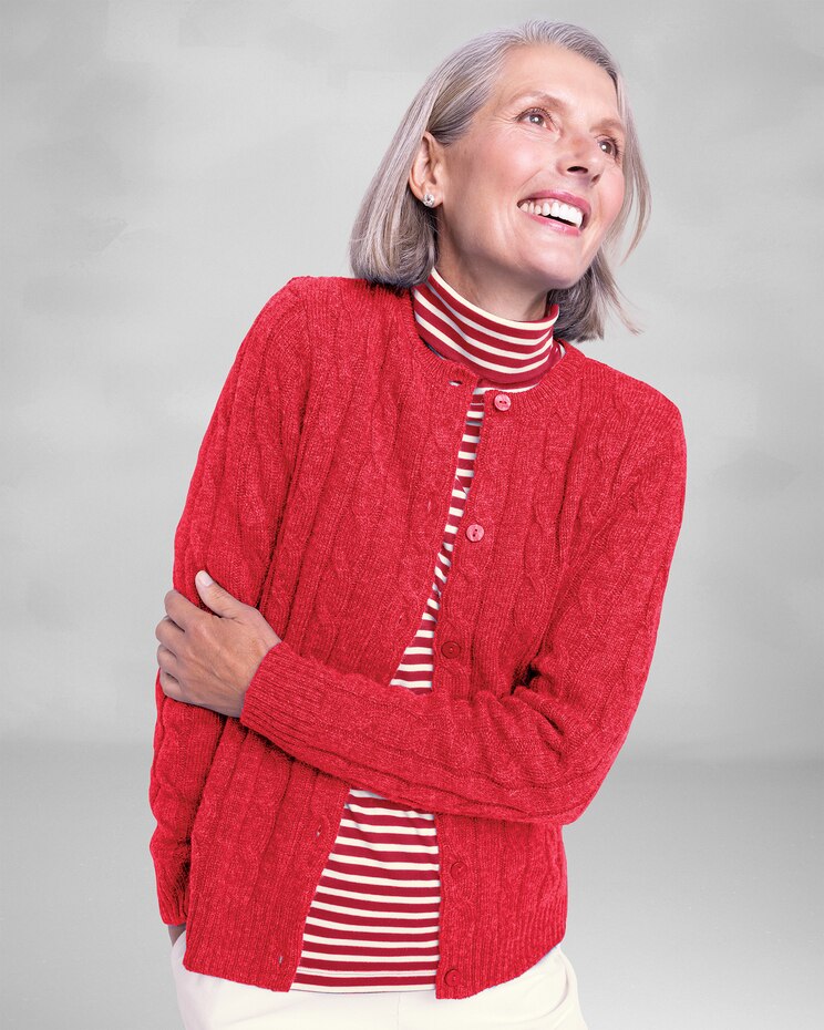 Classic Cabled Wool Cardigan image number 1