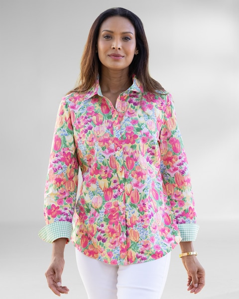 Tulip Fields & Gingham Shirt