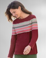 Striped-Yoke Bateau-Neck Tee thumbnail number 1