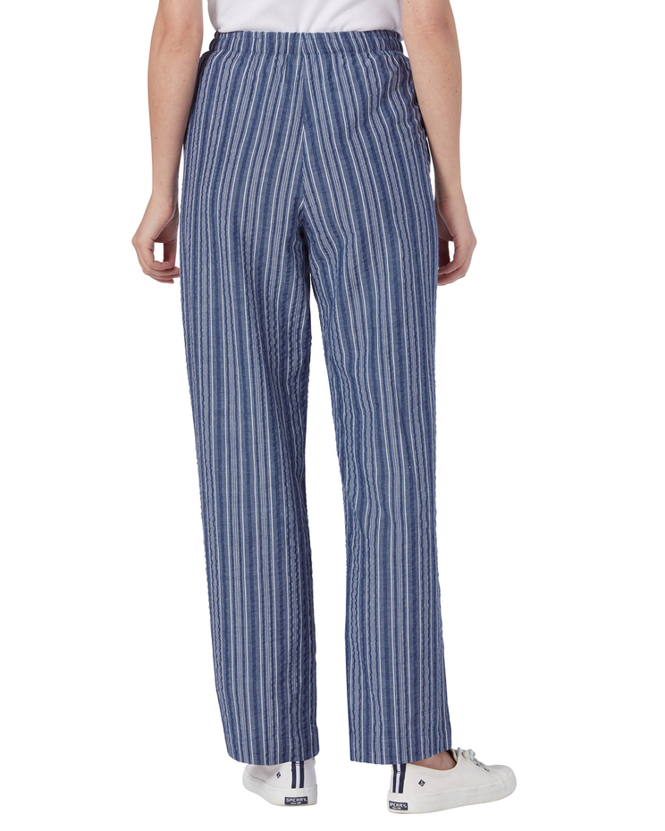 Seersucker Stripe Elastic-Waist Pants image number 2