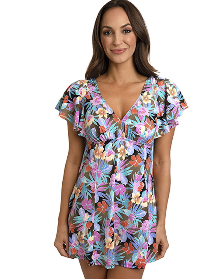 Fit 4 U Topaz Flutter Sleeve V-Neck Dress image number 1