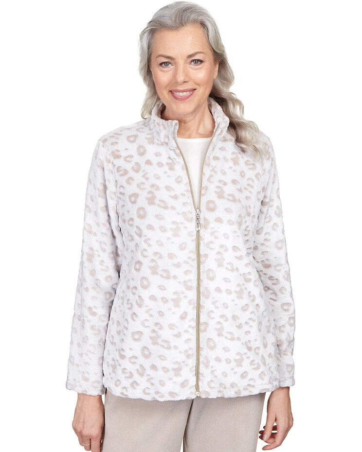 Alfred Dunner® St.Moritz Sculpted Mock Neck Animal Jacket image number 1