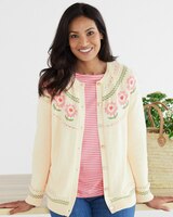 Limited-Edition Floral Fair Isle Cardigan thumbnail number 1