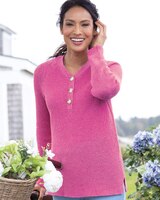 Shaker Y-Neck Henley Sweater thumbnail number 1