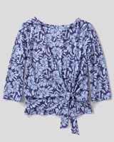 Trailing Floral Side-Tie Knit Top thumbnail number 1