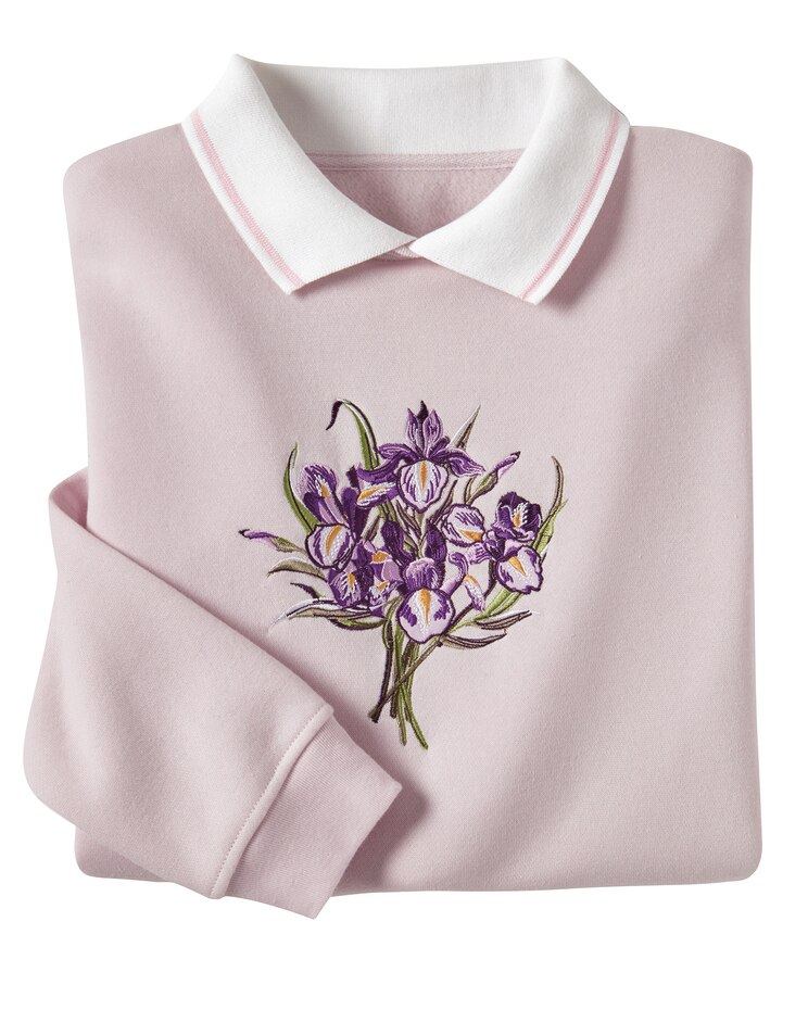 Haband Women’s Embroidered Fleece Sweatshirt image number 1
