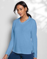Spindrift Ruffled V-Neck Sweater thumbnail number 1