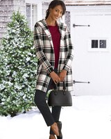 Perfect Plaid Hooded Coatigan thumbnail number 2