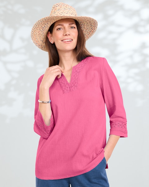 Easy Breezy Lace-Trim Tunic