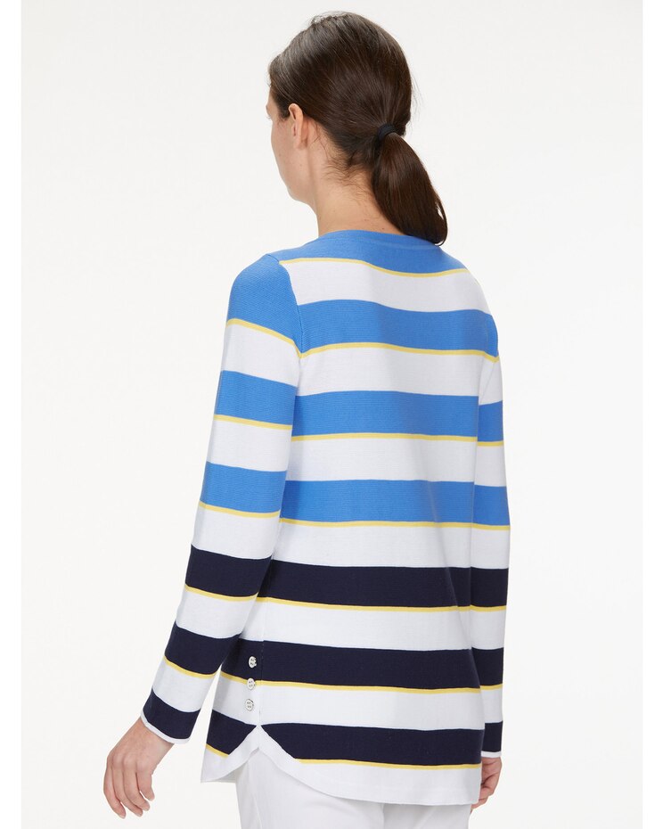 Striped Curved-Hem Sweater image number 2