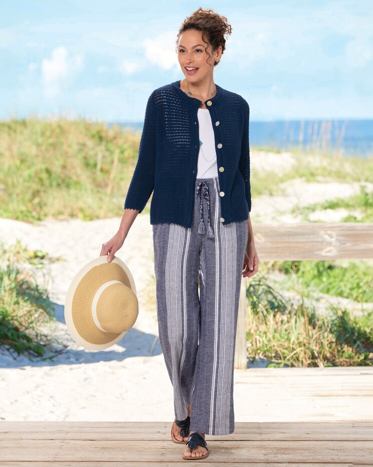 Variegated-Stripe Beach Pants image number 3